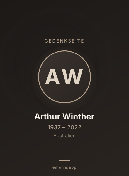 Gedenkportrait von Arthur Winther