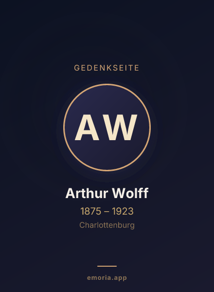 Gedenkportrait von Arthur Wolff