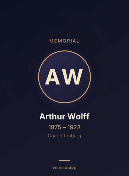 Memorial portrait of Arthur Wolff