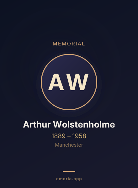Memorial portrait of Arthur Wolstenholme