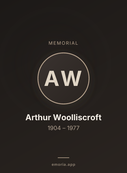Memorial portrait of Arthur Woolliscroft
