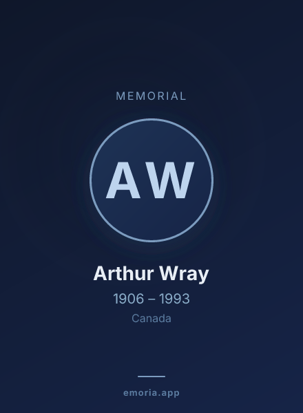 Memorial portrait of Arthur Wray