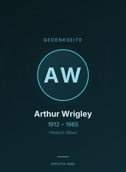 Gedenkportrait von Arthur Wrigley