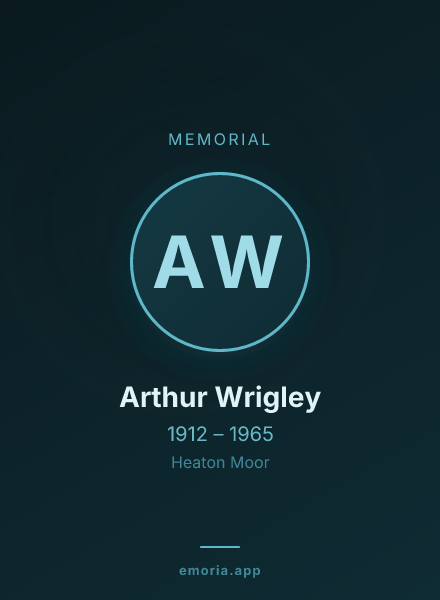 Memorial portrait of Arthur Wrigley