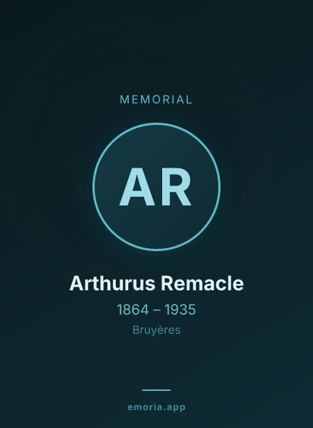 Memorial portrait of Arthurus Remacle