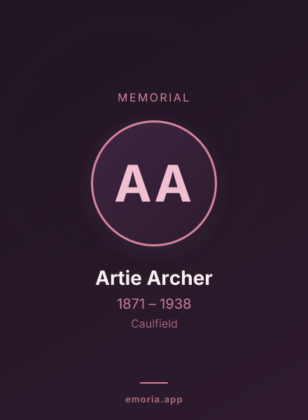 Memorial portrait of Artie Archer