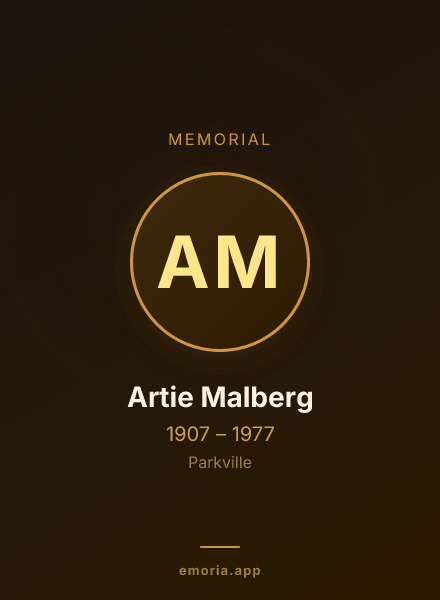 Memorial portrait of Artie Malberg