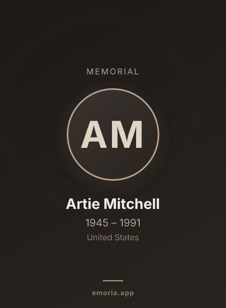Memorial portrait of Artie Mitchell