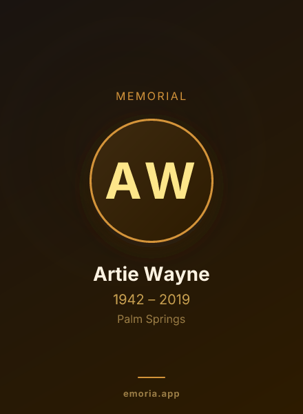 Memorial portrait of Artie Wayne