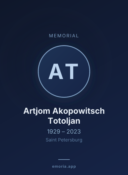 Memorial portrait of Artjom Akopowitsch Totoljan