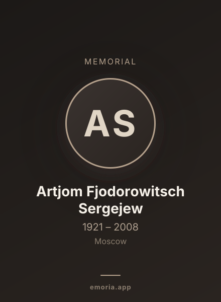 Memorial portrait of Artjom Fjodorowitsch Sergejew