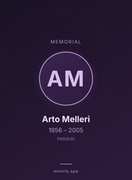 Memorial portrait of Arto Melleri