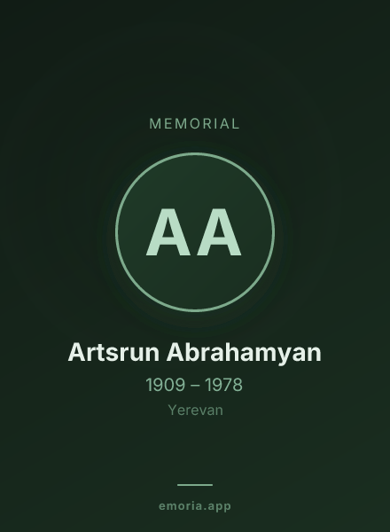 Memorial portrait of Artsrun Abrahamyan