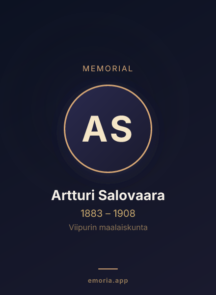 Memorial portrait of Artturi Salovaara