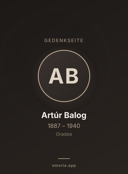 Gedenkportrait von Artúr Balog