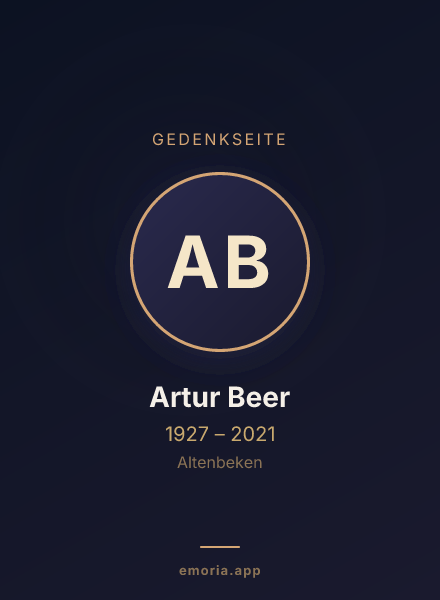 Gedenkportrait von Artur Beer
