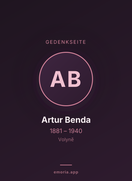 Gedenkportrait von Artur Benda