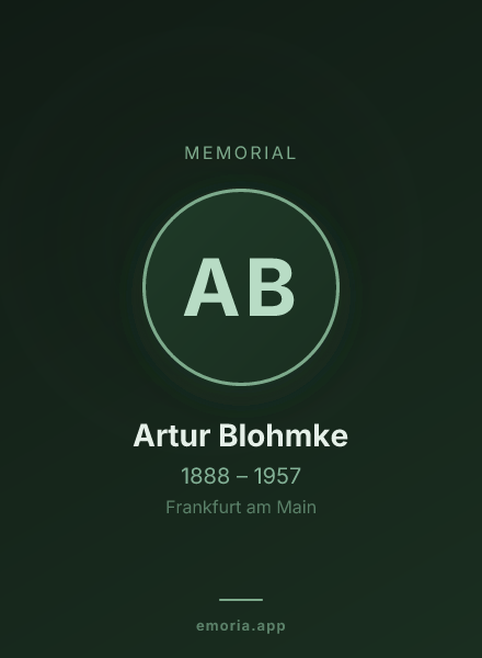 Memorial portrait of Artur Blohmke