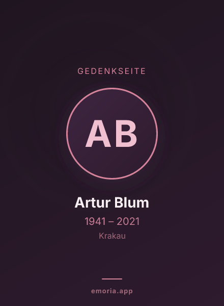 Gedenkportrait von Artur Blum