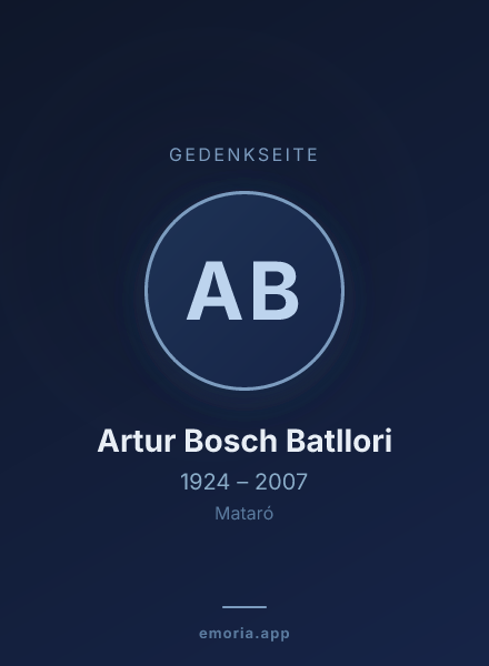 Gedenkportrait von Artur Bosch Batllori