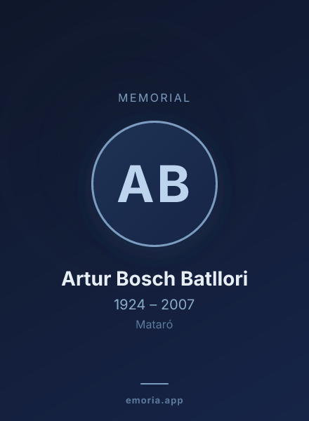 Memorial portrait of Artur Bosch Batllori