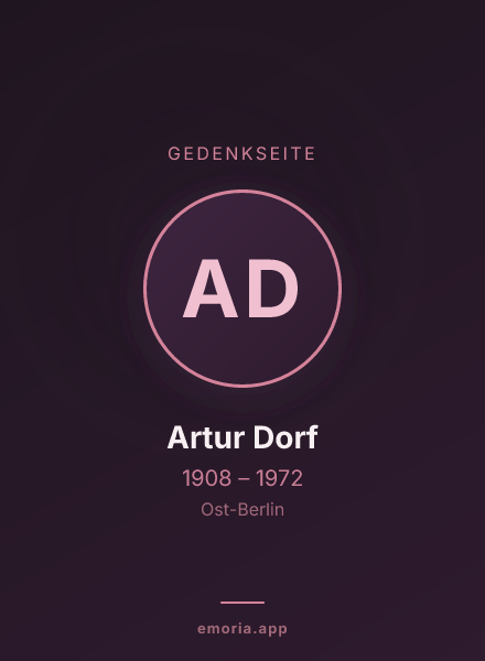 Gedenkportrait von Artur Dorf