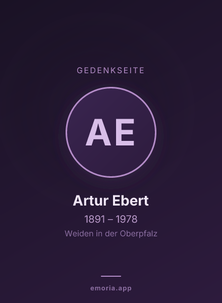 Gedenkportrait von Artur Ebert