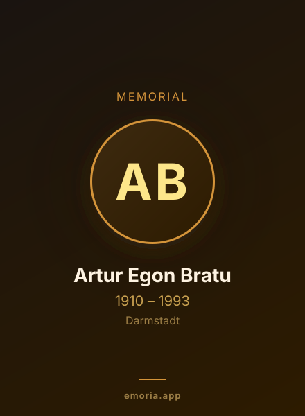 Memorial portrait of Artur Egon Bratu