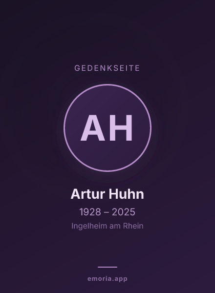Gedenkportrait von Artur Huhn