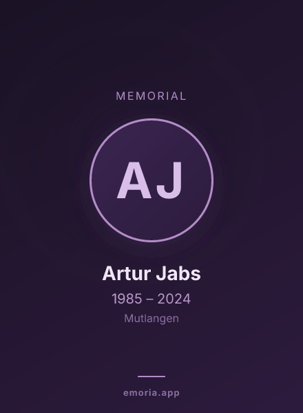 Memorial portrait of Artur Jabs