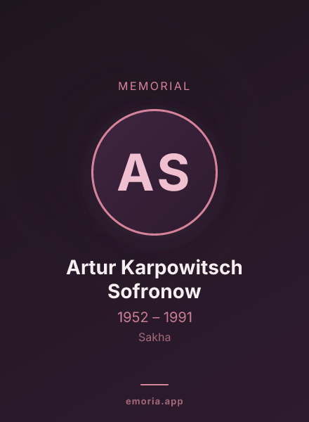 Memorial portrait of Artur Karpowitsch Sofronow