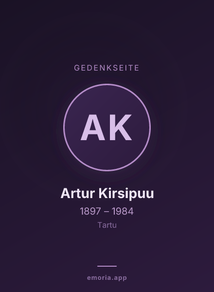 Gedenkportrait von Artur Kirsipuu