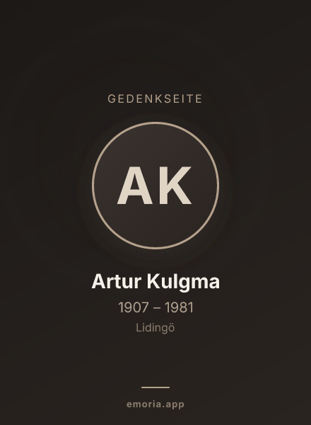 Gedenkportrait von Artur Kulgma