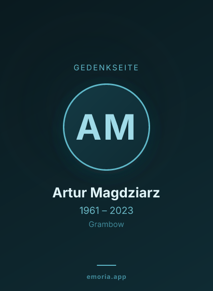 Gedenkportrait von Artur Magdziarz