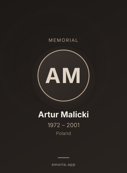 Memorial portrait of Artur Malicki