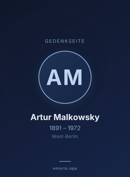 Gedenkportrait von Artur Malkowsky