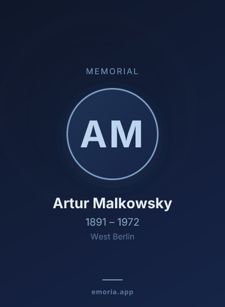 Memorial portrait of Artur Malkowsky