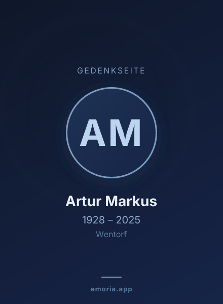 Gedenkportrait von Artur Markus
