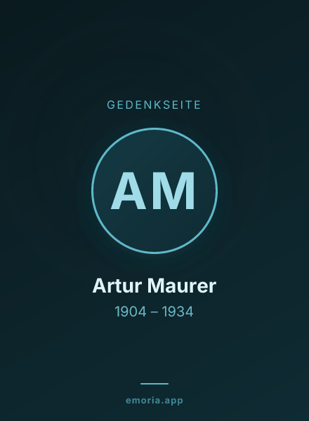 Gedenkportrait von Artur Maurer