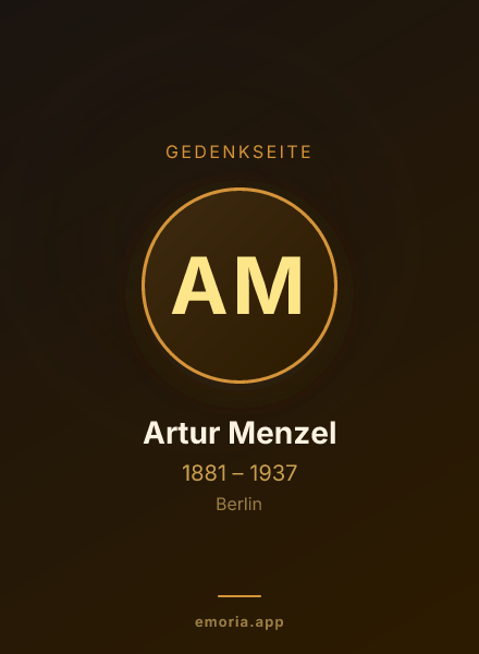 Gedenkportrait von Artur Menzel
