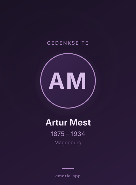 Gedenkportrait von Artur Mest