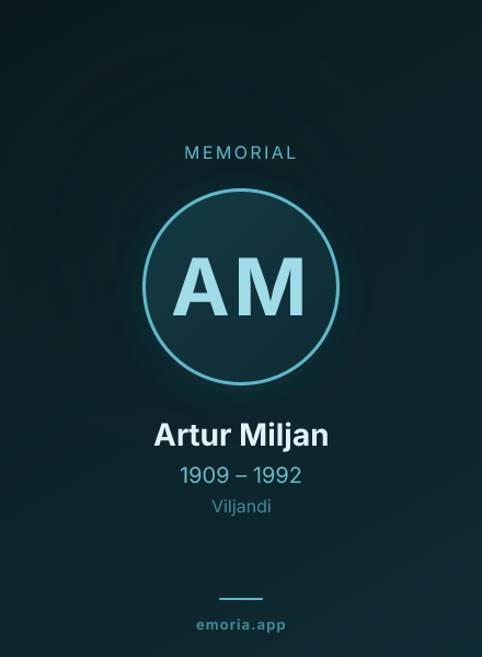 Memorial portrait of Artur Miljan