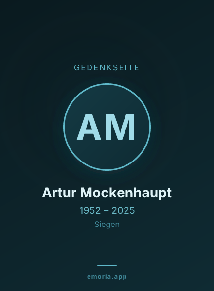 Gedenkportrait von Artur Mockenhaupt