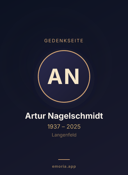 Gedenkportrait von Artur Nagelschmidt