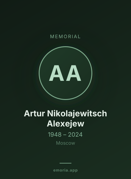 Memorial portrait of Artur Nikolajewitsch Alexejew