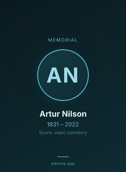 Memorial portrait of Artur Nilson