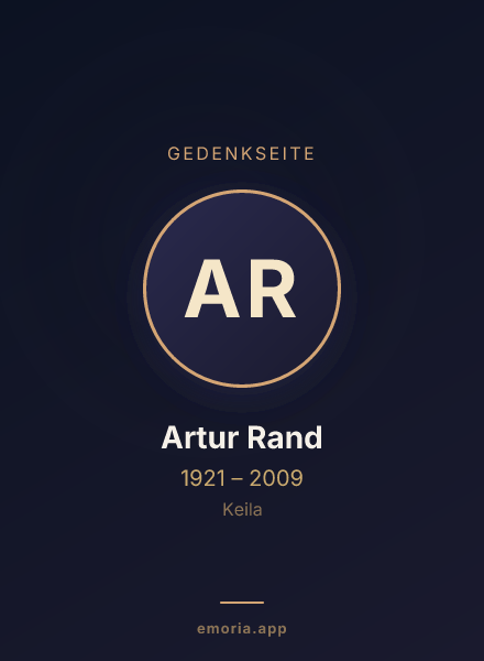 Gedenkportrait von Artur Rand