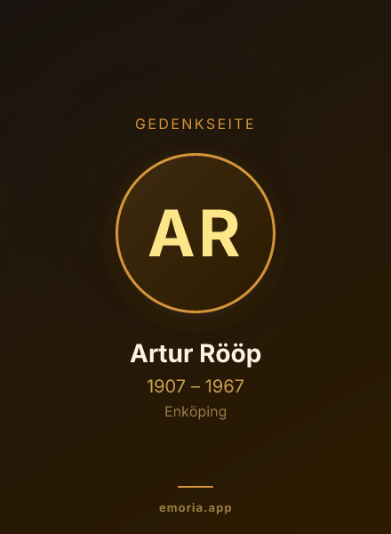 Gedenkportrait von Artur Rööp