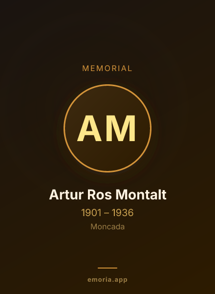 Memorial portrait of Artur Ros Montalt