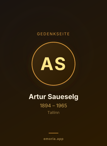 Gedenkportrait von Artur Saueselg